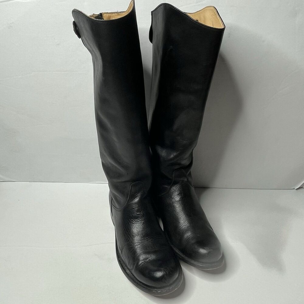 Stetson Brielle Black Leather Equestrian Knee high Riding Boots Women’s Size 8.5